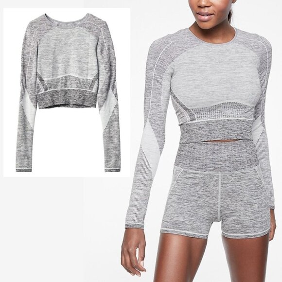 Athleta - Agile Colorblock Crop Top | Size XS | Gray - Picture 3 of 11